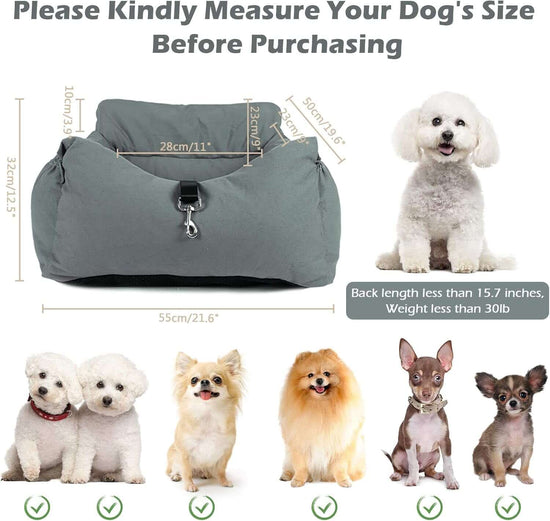 dog car booster seatDog Car Seat, Dog Booster Seat, 2-In-1 Car Seat Bed for Dogs with Storage Pocket Waterproof Non-Slip Pet Car Seat for Dogs Safe Comfortable Removable Cover & Cushion
