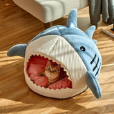Plush Shark Pet Bed for Cats & Small DogsLuxury Plush Shark Pet Bed
