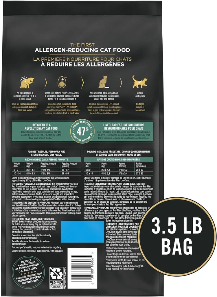 Allergen Reducing High Protein Cat FoodAllergen Reducing, High Protein Cat Food, LIVECLEAR Chicken and Rice Formula - 3.5 Lb. Bag