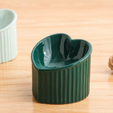 tilted elevated ceramic cat bowlsDark Green Ceramic Raised Cat Bowls, Tilted Elevated Food or Water Bowls, Stress Free, Backflow Prevention, Dishwasher and Microwave Safe, Lead & Cadmium Free