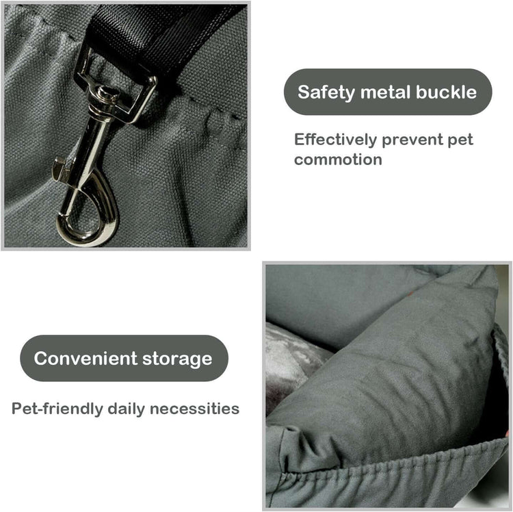 dog car booster seatDog Car Seat, Dog Booster Seat, 2-In-1 Car Seat Bed for Dogs with Storage Pocket Waterproof Non-Slip Pet Car Seat for Dogs Safe Comfortable Removable Cover & Cushion
