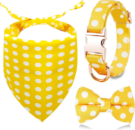 Large dog collar cuteLarge Dogs Collar Cute, Girl Dog Collar with Bow Tie, Fall Dog Bandana Collar, Bowtie Dog Collar for Medium Dogs, Female Dog Collar Christmas, Dog Girl Collar Yellow for Medium and Large Dogs