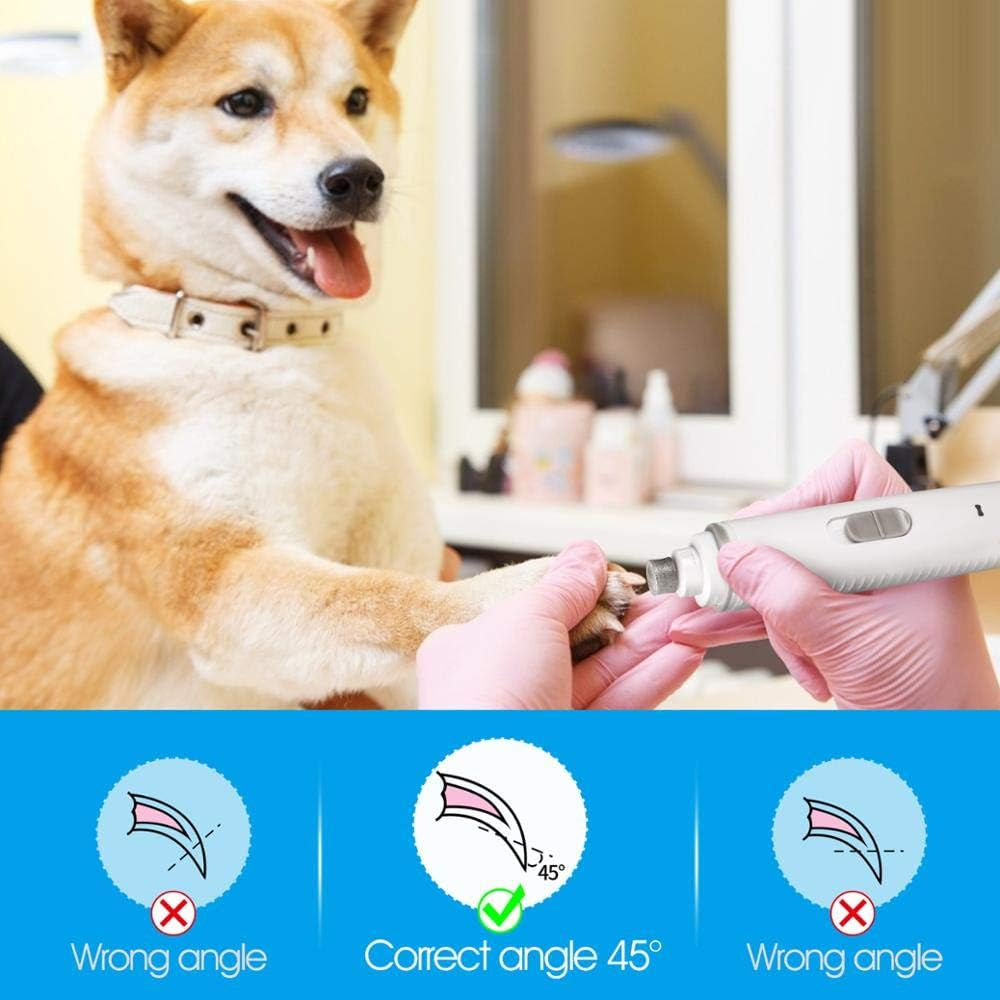 professional dog nail grinderDog Nail Grinder Upgraded - Professional 2-Speed Electric Rechargeable Pet Nail Trimmer Painless Paws Grooming & Smoothing for Small Medium Large Dogs & Cats