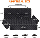 Dog Car Seat Cover, Back Seat Cover for Dogs Pet Car Seat Protector Waterproof Bench Car Seat Cover, Non-Slip Reat Seat Cover Fits Middle Armrest for Most Cars Trucks Suvs - Black dimensions chart