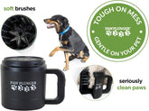 Paw Plunger – Dog Paw Cleaner - Dog and Puppy Essentials - Portable Dirty Paw Washer - Ideal for Medium Dogs - Black