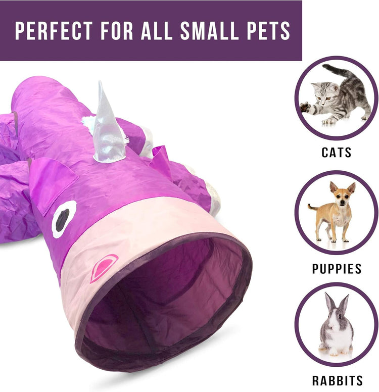 magic-mewnicorn-multi-cat-tunnel-boredom-relief-toysMagic Mewnicorn Multi Cat Tunnel Boredom Relief Toys with Crinkle Feather String for Dogs, Cats, Rabbits, Kittens and Guinea Pigs for Hiding Hunting and Resting