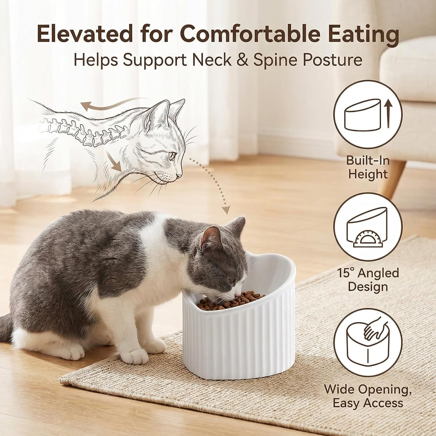 tilted elevated ceramic cat bowlsDark Green Ceramic Raised Cat Bowls, Tilted Elevated Food or Water Bowls, Stress Free, Backflow Prevention, Dishwasher and Microwave Safe, Lead & Cadmium Free
