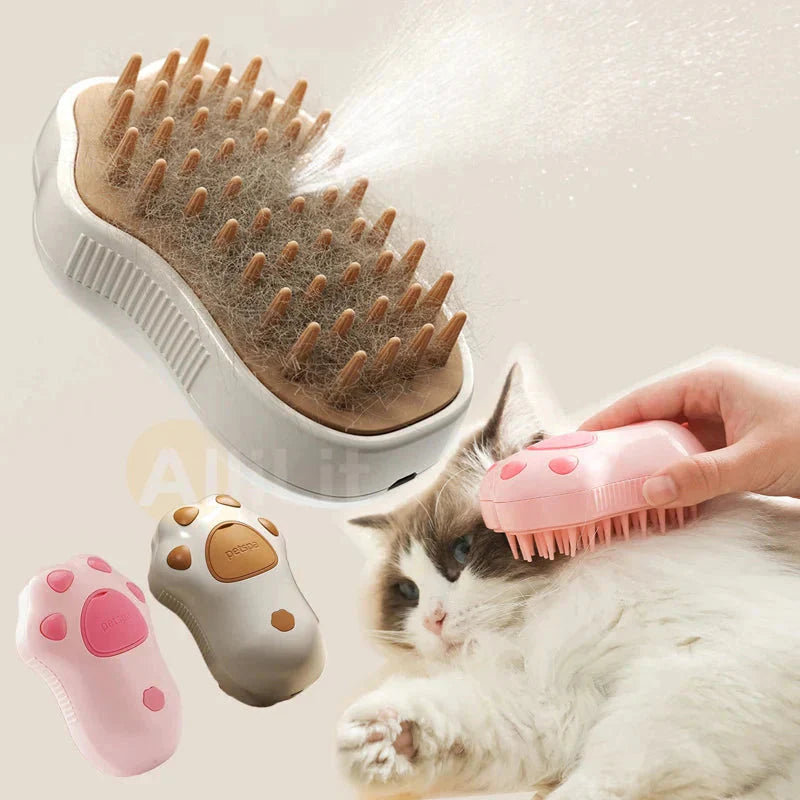 3-in-1 Electric Cat Steam Grooming BrushElectric Cat Steam Brush – 3-In-1 Pet Grooming Comb with Water Spray for Cats and Dogs, USB Rechargeable