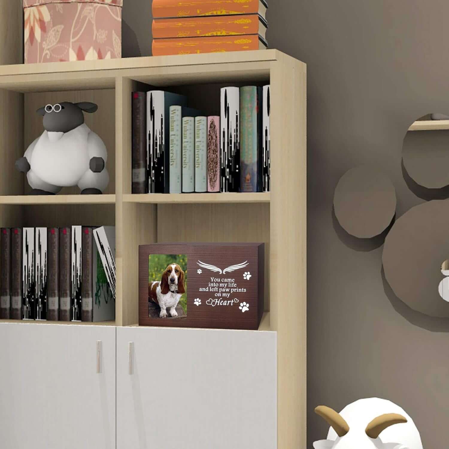 pet memorial urn with photo framePet Memorial Keepsake - Cat or Dog Urn with Photo Frame, Wooden Bamboo Urn for Memorial Gifts
