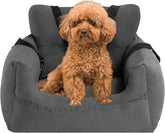 Dog Car Seat，Pet Booster Seat Dog Bed Pet Travel Safety Car Seat with Storage Pocket for Small Dogs or Cats