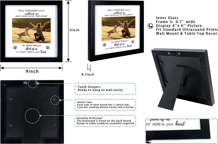 Pet Memorial Picture Frame, Sympathy Loss Gift, Dog Cat Remembrance Keepsake Tribute