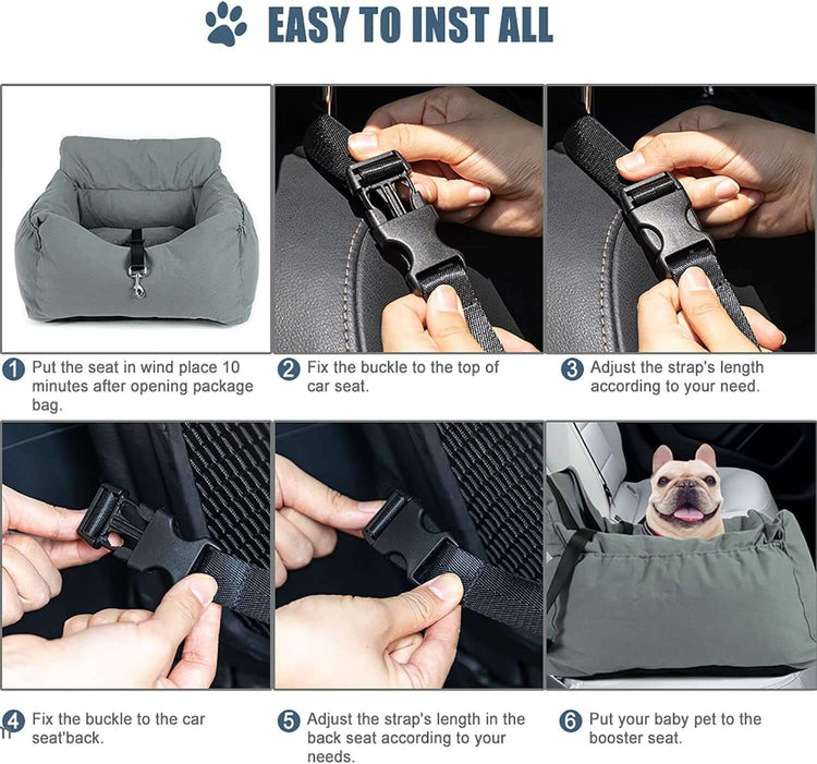 dog car booster seatDog Car Seat, Dog Booster Seat, 2-In-1 Car Seat Bed for Dogs with Storage Pocket Waterproof Non-Slip Pet Car Seat for Dogs Safe Comfortable Removable Cover & Cushion