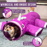 magic-mewnicorn-multi-cat-tunnel-boredom-relief-toysMagic Mewnicorn Multi Cat Tunnel Boredom Relief Toys with Crinkle Feather String for Dogs, Cats, Rabbits, Kittens and Guinea Pigs for Hiding Hunting and Resting