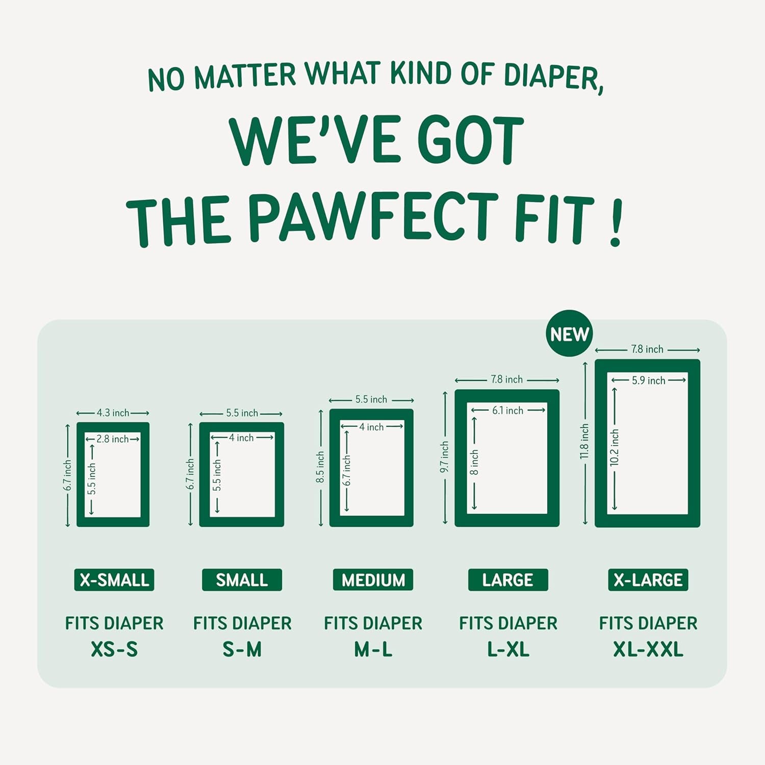 Disposable Dog Diaper Liners Booster Pads for Male & Female Dogs, 100Ct, 5 Sizes Options, Doggie Diaper Inserts Fit Most Types of Dog Diapers - Pet Belly Bands & Male Wraps (X-Small(100Ct))