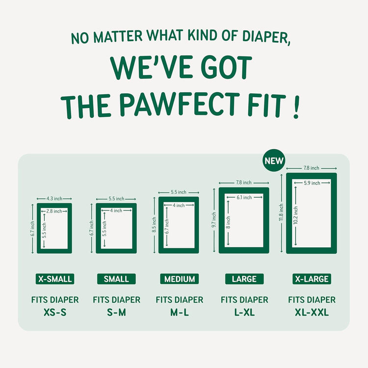 Disposable Dog Diaper Liners Booster Pads for Male & Female Dogs, 100Ct, 5 Sizes Options, Doggie Diaper Inserts Fit Most Types of Dog Diapers - Pet Belly Bands & Male Wraps (X-Small(100Ct))