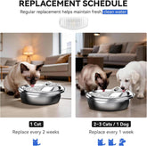 Cat Water Fountain Filters, Replacement Carbon, Resin Filter ONLY for D30 67Oz/2L Automatic Cat Fountain Dog Water Dispenser, 4 Filtration System (12PCS Filters）