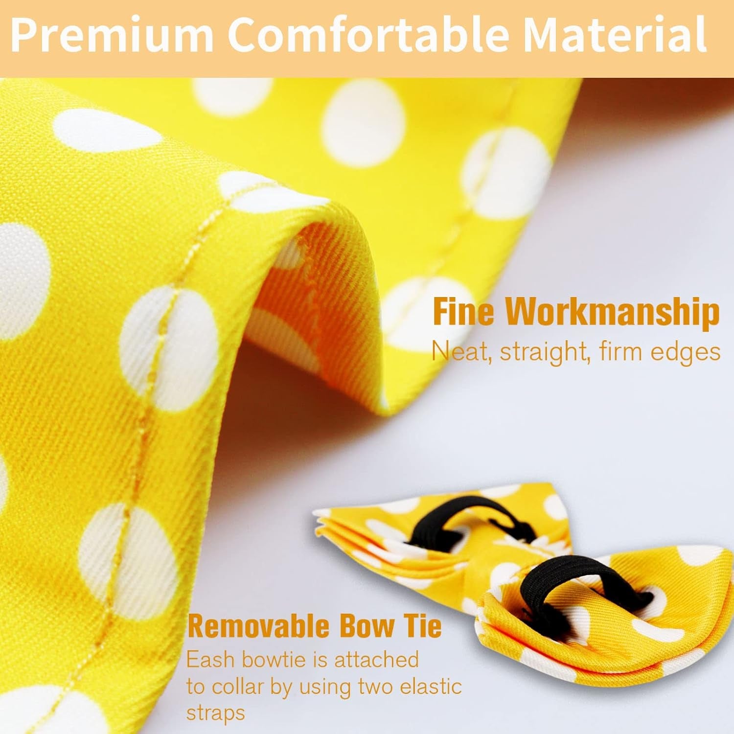 Large dog collar cuteLarge Dogs Collar Cute, Girl Dog Collar with Bow Tie, Fall Dog Bandana Collar, Bowtie Dog Collar for Medium Dogs, Female Dog Collar Christmas, Dog Girl Collar Yellow for Medium and Large Dogs