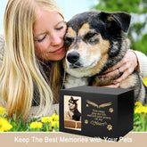 pet urns for dogs and catsPet Urns for Dogs or Cats - Dog Keepsake Box, Cremation Urn with Photo Frame, Large Wooden Urn (170 Cubic Inches)