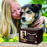 pet memorial urn with photo framePet Memorial Keepsake - Cat or Dog Urn with Photo Frame, Wooden Bamboo Urn for Memorial Gifts