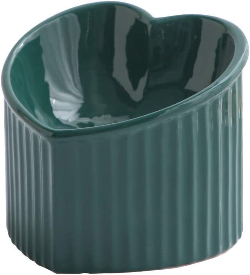 tilted elevated ceramic cat bowlsDark Green Ceramic Raised Cat Bowls, Tilted Elevated Food or Water Bowls, Stress Free, Backflow Prevention, Dishwasher and Microwave Safe, Lead & Cadmium Free