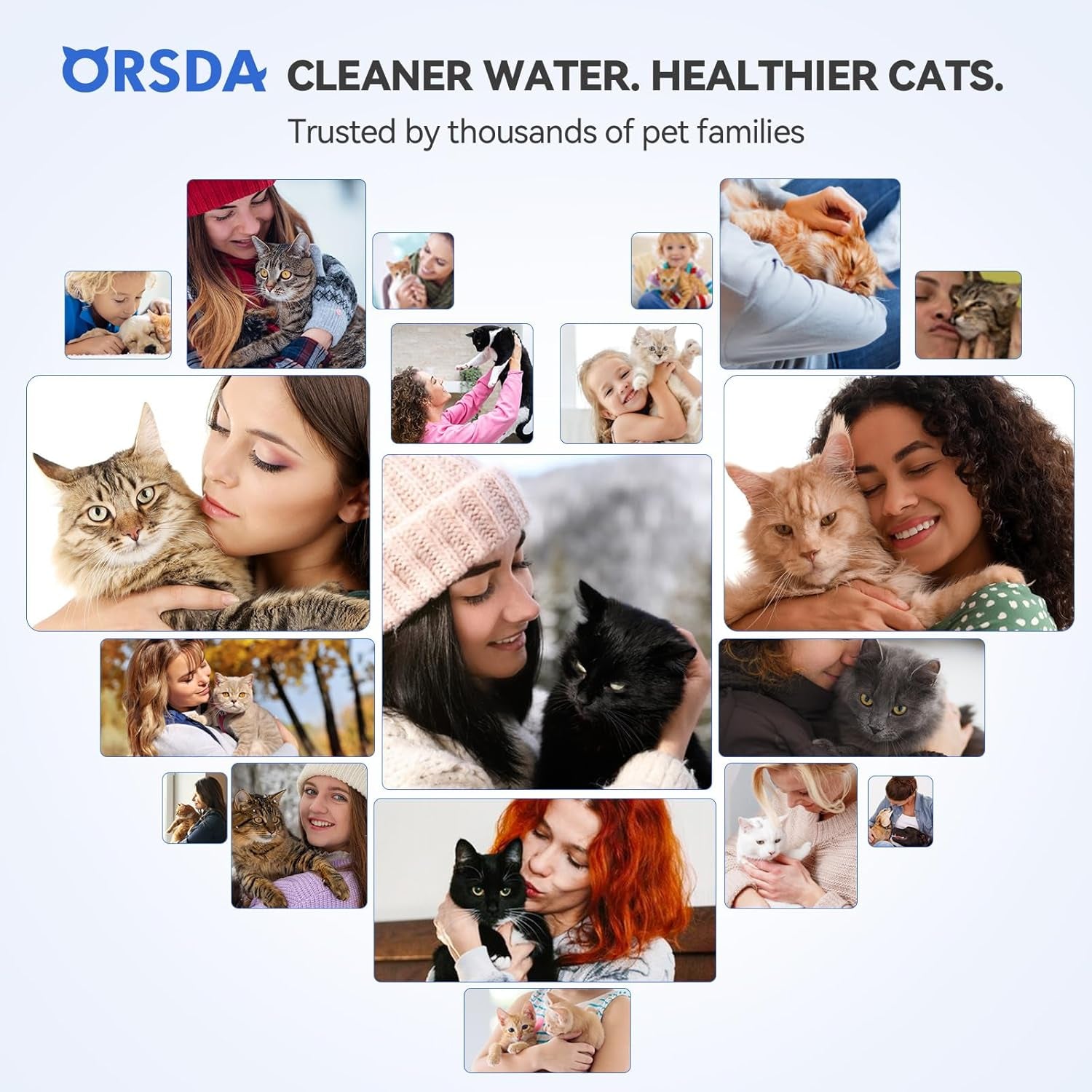 Cat Water Fountain Filters, Replacement Carbon, Resin Filter ONLY for D30 67Oz/2L Automatic Cat Fountain Dog Water Dispenser, 4 Filtration System (12PCS Filters）