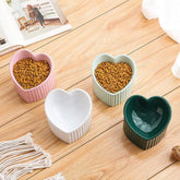 tilted elevated ceramic cat bowlsDark Green Ceramic Raised Cat Bowls, Tilted Elevated Food or Water Bowls, Stress Free, Backflow Prevention, Dishwasher and Microwave Safe, Lead & Cadmium Free