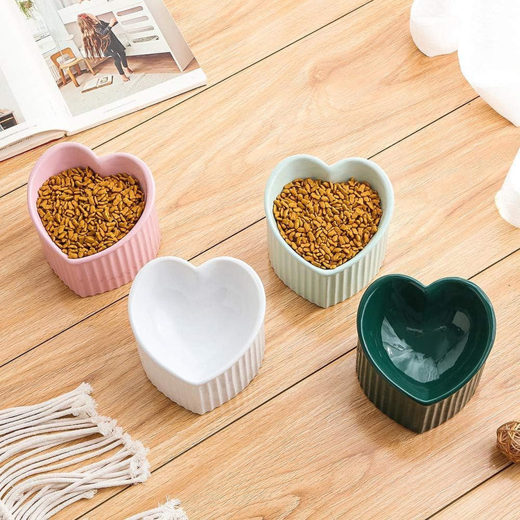 tilted elevated ceramic cat bowlsDark Green Ceramic Raised Cat Bowls, Tilted Elevated Food or Water Bowls, Stress Free, Backflow Prevention, Dishwasher and Microwave Safe, Lead & Cadmium Free
