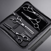 professional grooming scissors for dogs7Inch Professional 4CR Stainless Steel 6 in 1 Grooming Scissors for Dogs with Safety round Tip, Heavy Duty Titanium Coated Pet Grooming Scissor for Dogs, Cats and Other Animals