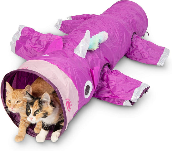 magic-mewnicorn-multi-cat-tunnel-boredom-relief-toysMagic Mewnicorn Multi Cat Tunnel Boredom Relief Toys with Crinkle Feather String for Dogs, Cats, Rabbits, Kittens and Guinea Pigs for Hiding Hunting and Resting