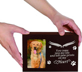 pet memorial urn with photo framePet Memorial Keepsake - Cat or Dog Urn with Photo Frame, Wooden Bamboo Urn for Memorial Gifts