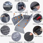 Car Hammock for Dogs - Waterproof Dog Car Seat Cover with Mesh Window, Big Pocket, Non-Slip Rubber Back, Washable Luxury Material