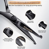 professional grooming scissors for dogs7Inch Professional 4CR Stainless Steel 6 in 1 Grooming Scissors for Dogs with Safety round Tip, Heavy Duty Titanium Coated Pet Grooming Scissor for Dogs, Cats and Other Animals