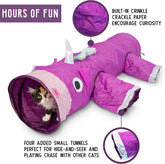 magic-mewnicorn-multi-cat-tunnel-boredom-relief-toysMagic Mewnicorn Multi Cat Tunnel Boredom Relief Toys with Crinkle Feather String for Dogs, Cats, Rabbits, Kittens and Guinea Pigs for Hiding Hunting and Resting
