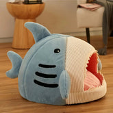 Plush Shark Pet Bed for Cats & Small DogsLuxury Plush Shark Pet Bed